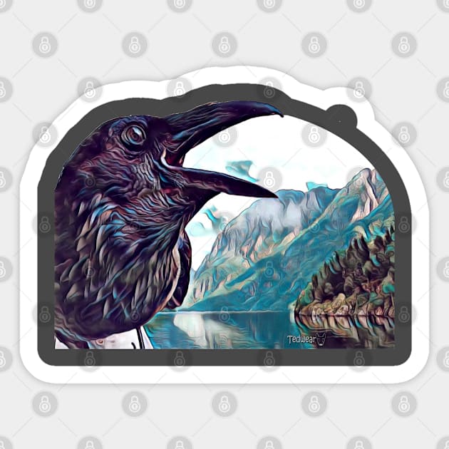 Raven Fjord Sticker by Tedwear